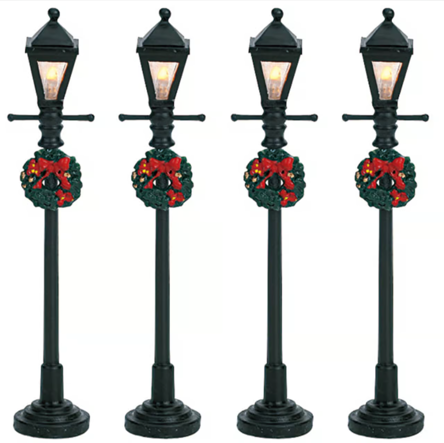 Gas Lantern Street Lamp, (Set of 4) | 64498