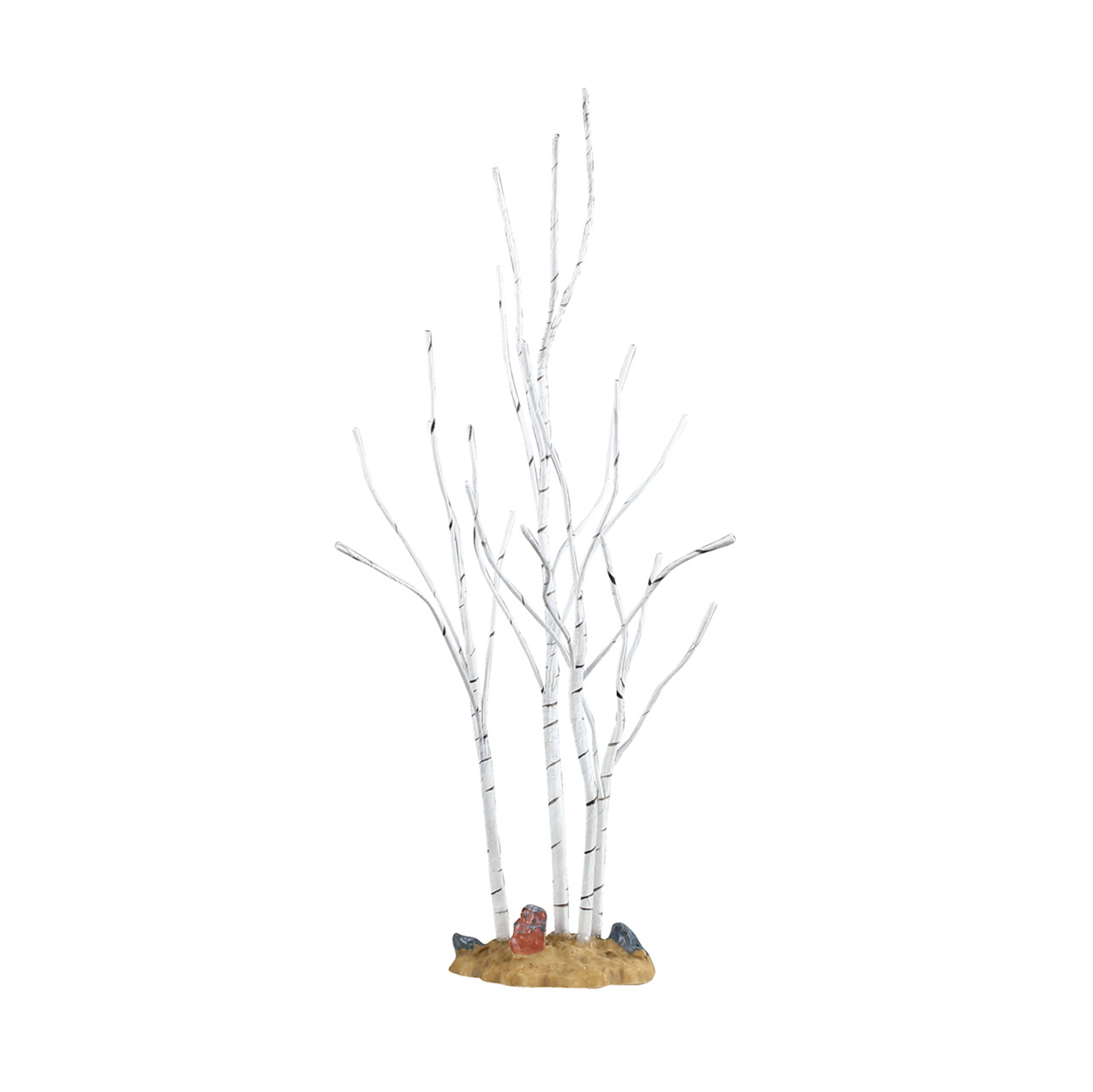 Decorative Lemax accessory a white birch branches on a white background