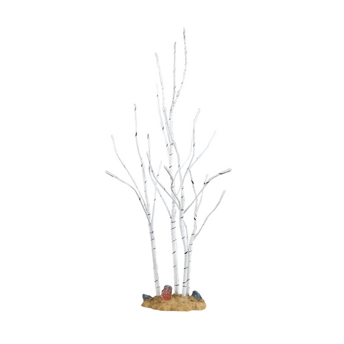 Decorative Lemax accessory a white birch branches on a white background