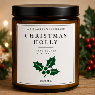Christmas Holly Candle