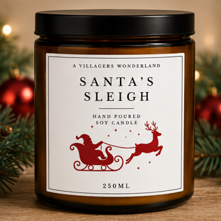 Santa's Sleigh Candle