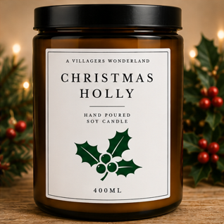 Christmas Holly Candle