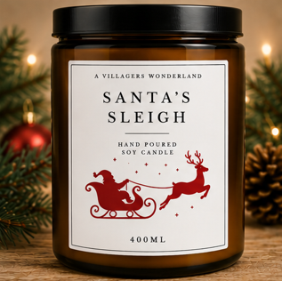 Santa's Sleigh Candle